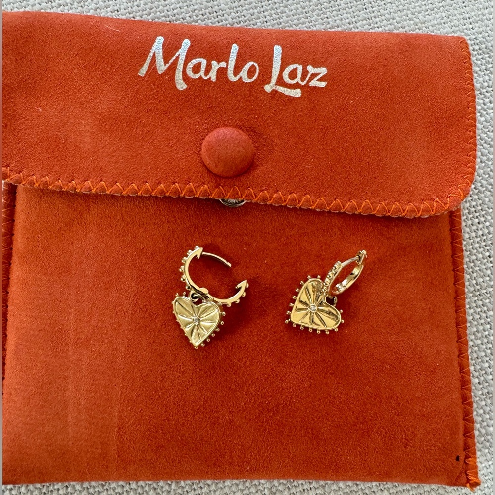 Marlo laz heart dangle earrings